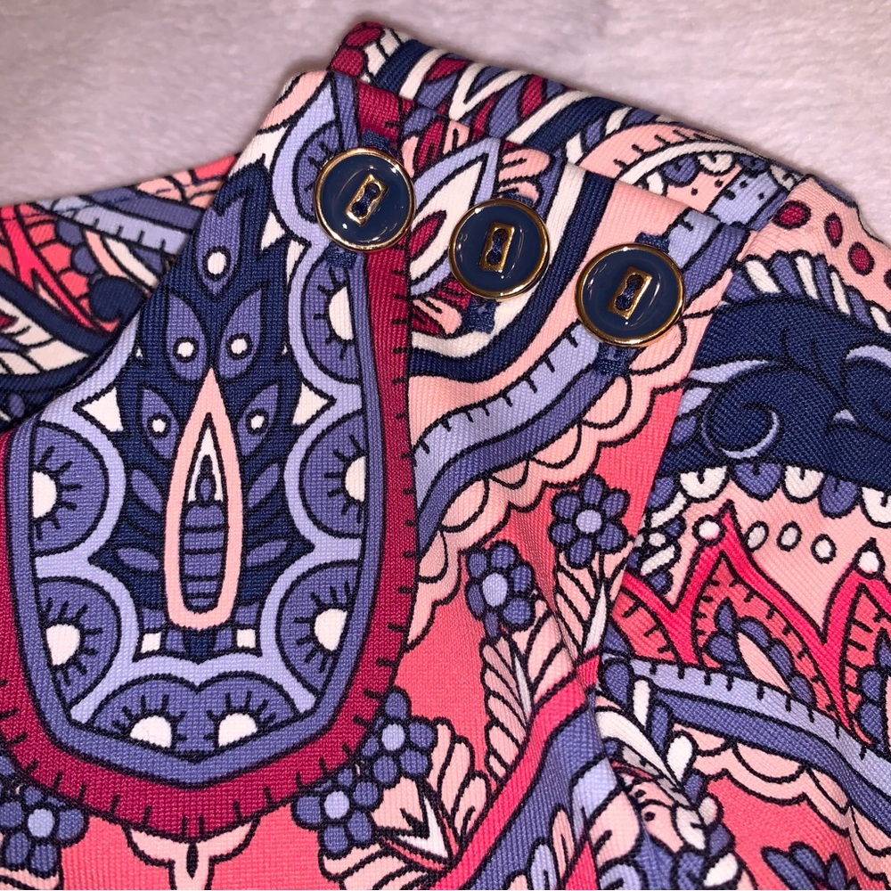 Charter Club Women's Paisley Bohemian Tunic Blouse Multicolor 3/4 Sleeve Medium - Picture 6 of 6